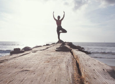 Person practicing yoga